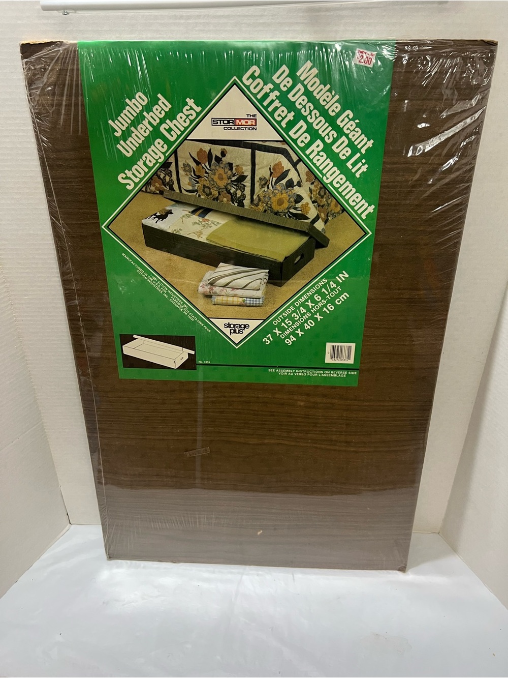 Jumbo Carton Underbed Storage Chest 37”x15-3/4”x6-1/4”